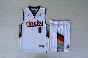 Maillot De Basket Portland Trail Blazers Tissus Sportif Fans Edition Retro Blanc Short